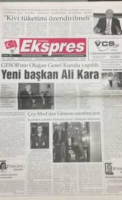 Giresun Ekspres Gazetesi 19 Aralık 2005 GESOBa Yeni Başkan Ali Kara GZ30761 - 1