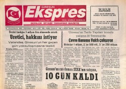 Giresun Ekspres Gazetesi 19 Haziran 2003 - Sekanın Satışına 10 Gün Kaldı GZ101497 - 1