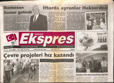 Giresun Ekspres Gazetesi 2 Ağustos 2011 - Çevre Projeleri Hız Kazandı GZ108129 - 1