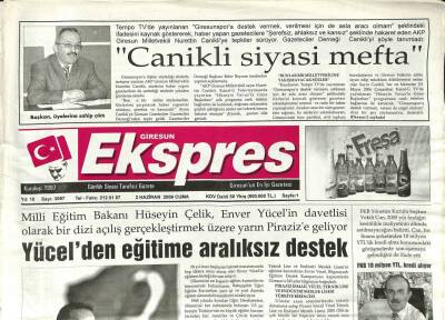 Giresun Ekspres Gazetesi 2 Haziran 2006 - Yücelden Eğitime Aralıksız Destek GZ97237 - 1
