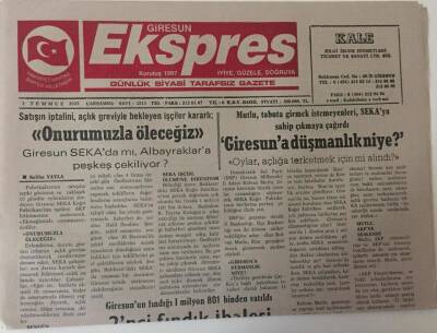 Giresun Ekspres Gazetesi 2 Temmuz 2003 - 2inci Fındık İhalesi - GZ13464 - 1