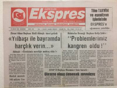 Giresun Ekspres Gazetesi 20 Aralık 1999 - Problemlerimiz Kangren Oldu GZ32218 - 1