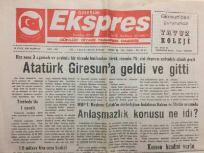 Giresun Ekspres Gazetesi 20 Eylül 1999 - Atatürk Giresuna Geldi Ve Gitti GZ34878 - 1