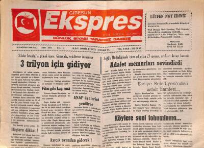 Giresun Ekspres Gazetesi 20 Haziran 2000 - ANAP Üyelerini Yeniliyor GZ79003 - 1