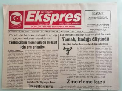 Giresun Ekspres Gazetesi 20 Haziran 2003 Sanatçıların Memnunluğu Giresun İçin Artı Primdir -GZ33343 - 1