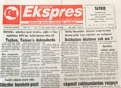 Giresun Ekspres Gazetesi 20 Mart 2000 - Balıkçıları Düşünen Yok Mu ? GZ30866 - 1