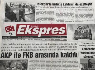 Giresun Ekspres Gazetesi 20 Şubat 2006-AKP İle FKB Arasında Kaldık GZ45566 - 2