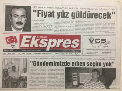 Giresun Ekspres Gazetesi - 20 Temmuz 2005 - Gündemimizde Erken Seçim Yok GZ32165 - 1