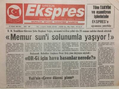Giresun Ekspres Gazetesi 21 Aralık 1999 - Memur Suni Solunumla Yaşıyor GZ32215 - 1