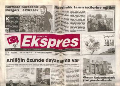 Giresun Ekspres Gazetesi 21 Eylül 2011 - Giresunsporda 3 Hesapları GZ108160 - 1