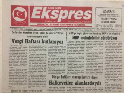 Giresun Ekspres Gazetesi - 21 Mart 2005 - MHP Muhalefetini Sürdürüyor GZ32162 - 1