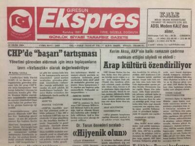 Giresun Ekspres Gazetesi 22 Ekim 2004 - Arap Kültürü Özendiriliyor GZ32248 - 1