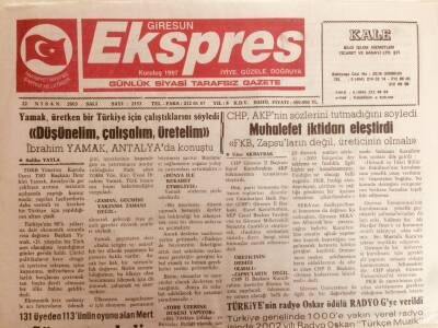 Giresun Ekspres Gazetesi 22 Nisan 2003 - Muhalefet İktidarı Eleştirdi GZ38777 - 1