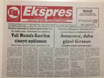 Giresun Ekspres Gazetesi 22 Temmuz 2003 - Amacımız Daha Güzel Giresun GZ38196 - 1