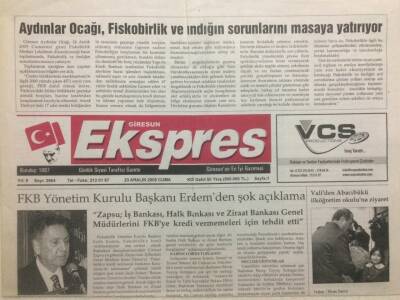 Giresun Ekspres Gazetesi 23 Aralık 2005 - Aydınlar Ocağı Fiskobirlik Ve Fındığın Sorunlarını Masaya Yatırıyor GZ32272 - 1
