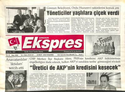 Giresun Ekspres Gazetesi 23 Mart 2006 - Anavatanlılar İktidarı Tercih Etti GZ108821 - 1