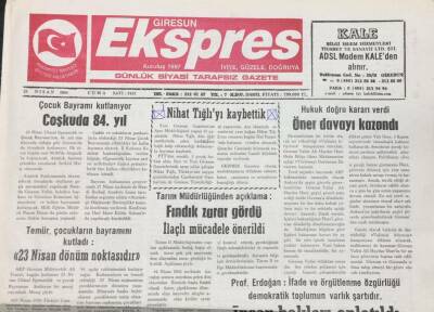 Giresun Ekspres Gazetesi 23 Nisan 2004 Hukuk Doğru Kararı Verdi Öner Davayı Kazandı GZ30781 - 1