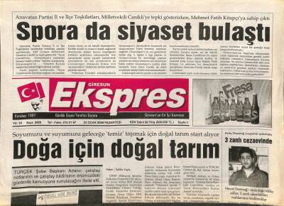 Giresun Ekspres Gazetesi 23 Ocak 2006 - Doğa İçin Doğal Tarım GZ108803 - 1
