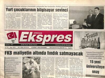 Giresun Ekspres Gazetesi 23 Şubat 2006 - FKB Maliyetin Altında Fındık Satmayacak GZ101461 - 1