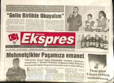 Giresun Ekspres Gazetesi 23 Şubat 2008 - Mehmetçikler Paşamıza Emanet GZ101512 - 1