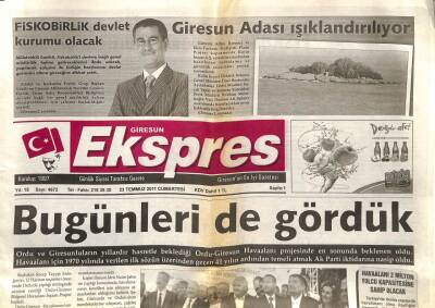 Giresun Ekspres Gazetesi 23 Temmuz 2011 - Giresun Adası Işıklandırılıyor GZ108811 - 1