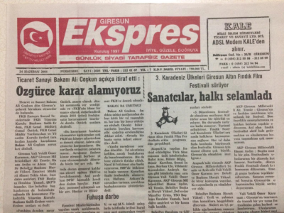 Giresun Ekspres Gazetesi 24 Haziran 2004 - Özgürce Karar Alamıyoruz GZ24146 - 1
