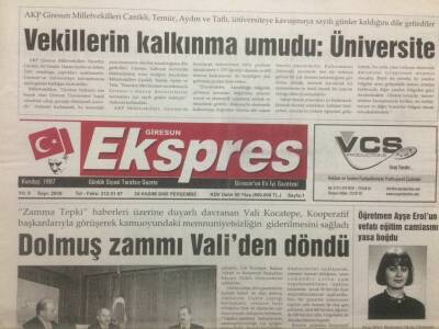 Giresun Ekspres Gazetesi 24 Kasım 2005 - Dolmuş Zammı Validen Döndü GZ32197 - 1