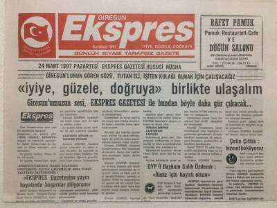Giresun Ekspres Gazetesi - 24 Mart 1997 - İyiye Doğruya Güzele Birlikte Ulaşalım GZ32161 - 1