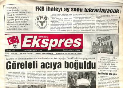 Giresun Ekspres Gazetesi 24 Mayıs 2006 - Görele Acıya Boğuldu GZ108800 - 1