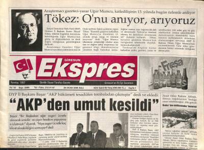 Giresun Ekspres Gazetesi 24 Ocak 2006 - Uğur Mumcuyu Anıyoruz GZ108804 - 1