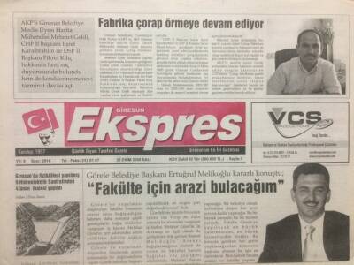 Giresun Ekspres Gazetesi 25 Ekim 2005 - Ertuğrul Melikoğlu,Üniversite İçin Arazi Bulacağım GZ32155 - 1