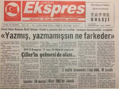 Giresun Ekspres Gazetesi 25 Eylül 1999 - Tansu Çillerin Gelmesi de Olası GZ34597 - 1