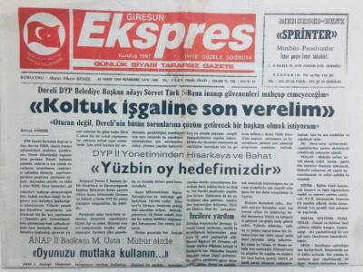 Giresun Ekspres Gazetesi - 25 Mart 1999 - Koltuk İşgaline Son Verelim GZ41958 - 1