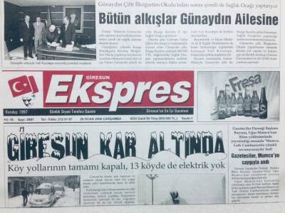 Giresun Ekspres Gazetesi 25 Ocak 2006 - Giresun Kar Altında GZ41643 - 1
