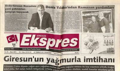 Giresun Ekspres Gazetesi 25 Temmuz 2011 - Giresunun Yağmurla İmtihanı GZ108812 - 1