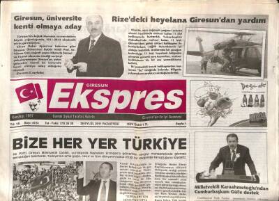Giresun Ekspres Gazetesi 26 Eylül 2011 - Memursen Konutlarının Anahtar Teslimi Yapıldı GZ108448 - 1