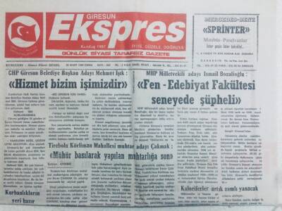Giresun Ekspres Gazetesi 26 Mart 1999 - Mehmet IşıkHizmet Bizim İşimizdir GZ40705 - 1