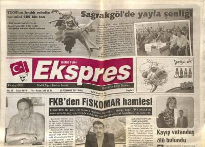 Giresun Ekspres Gazetesi 26 Temmuz 2011 - FKBden Fiskomar Hamlesi GZ108814 - 1