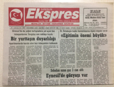 Giresun Ekspres Gazetesi 27 Aralık 2004 - Eynesilde Gözyaşı Var GZ24142 - 1