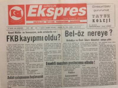 Giresun Ekspres Gazetesi 27 Eylül 1999 - FKB Kayıp mı Oldu GZ34599 - 1