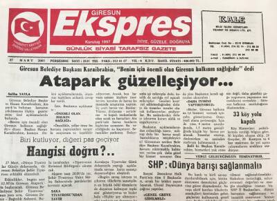 Giresun Ekspres Gazetesi 27 Mart 2003 - Atapark Güzelleşiyor GZ30870 - 1
