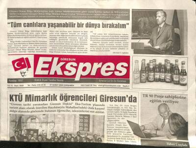 Giresun Ekspres Gazetesi 27 Şubat 2008 - KTÜ Mimarlık Öğrencileri Giresunda GZ101513 - 2