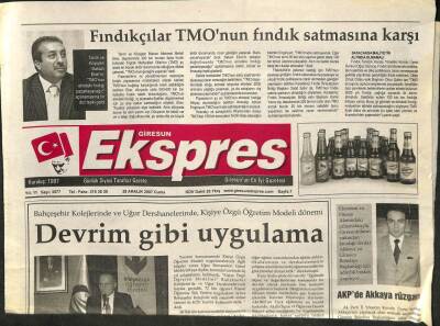 Giresun Ekspres Gazetesi 28 Aralık 2007 - Fındıkçılar TMOnun Fındık Satmasına Karşı GZ109344 - 1