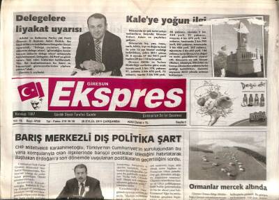 Giresun Ekspres Gazetesi 28 Eylül 2011 - Uyuşturucu Satıcılarına Darbe GZ108450 - 1