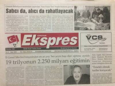 Giresun Ekspres Gazetesi - 28 Kasım 2005 - Giresun Pazar Yeri,Alıcıda Satıcıda Rahatlayacak - GZ32156 - 1