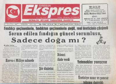 Giresun Ekspres Gazetesi 28 Nisan 2004 Fındığın Güncel Sorumlusu Sadece Doğa Mı? GZ30772 - 1
