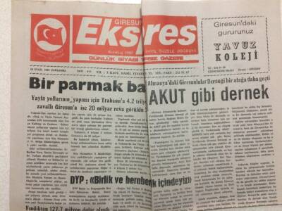 Giresun Ekspres Gazetesi 29 Eylül 1999 - Bir Parmak Bal! GZ34877 - 1