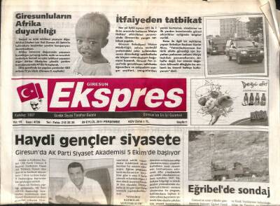 Giresun Ekspres Gazetesi 29 Eylül 2011 - Giresunluların Afrika Duyarlılığı GZ108451 - 1