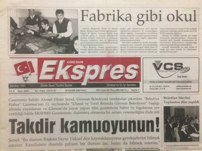 Giresun Ekspres Gazetesi - 29 Kasım 2005 - Takdir Kamuoyunun GZ32157 - 1
