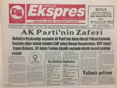 Giresun Ekspres Gazetesi - 29 Mart 2004 - Ak Partinin Zaferi GZ32167 - 1